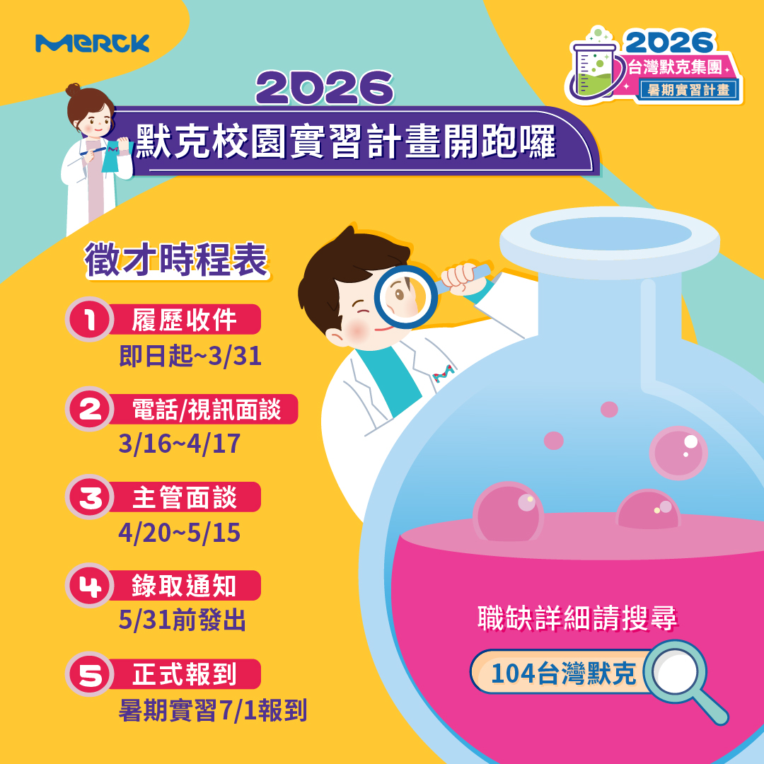 默克先進2026默克校園實習計畫